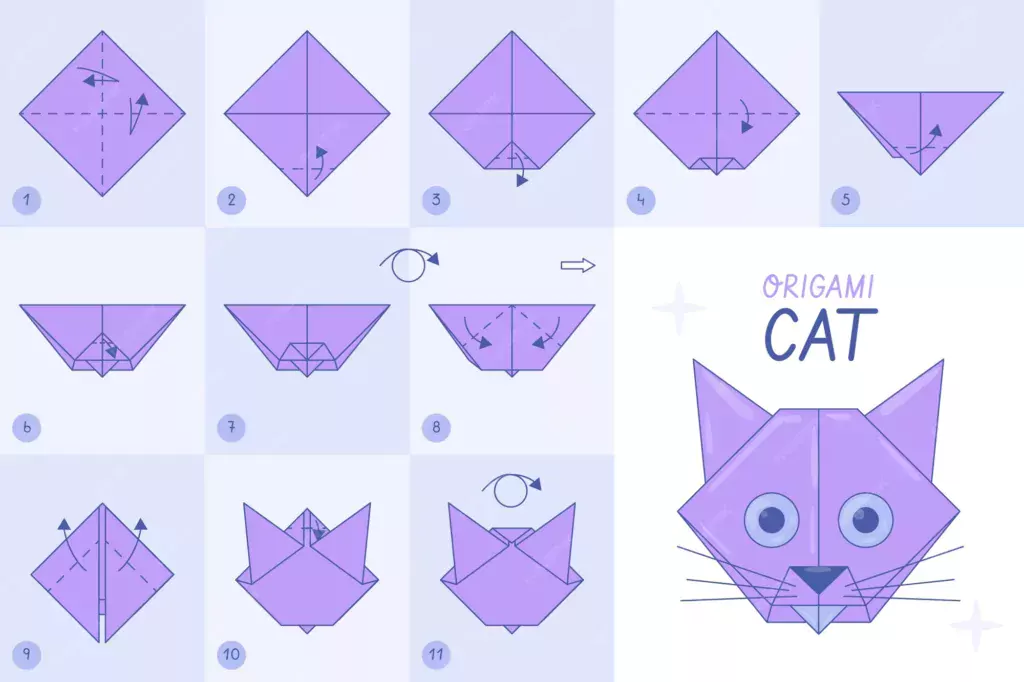 how to make a origami step by step origami easy cat
