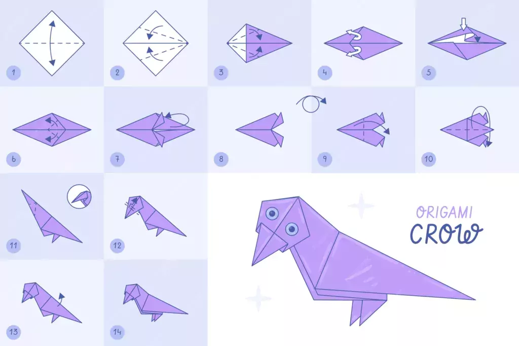 how to make a origami step by step origami easy crow