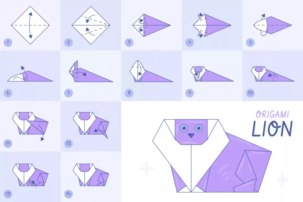 how to make a origami step by step origami easy lion