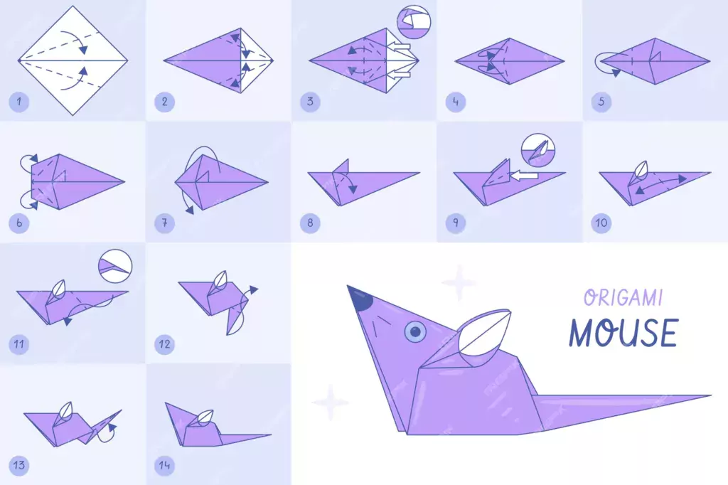 how to make a origami step by step origami easy mouse