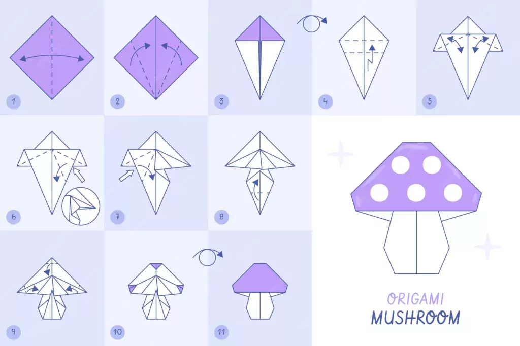 how to make a origami step by step origami easy mushroom