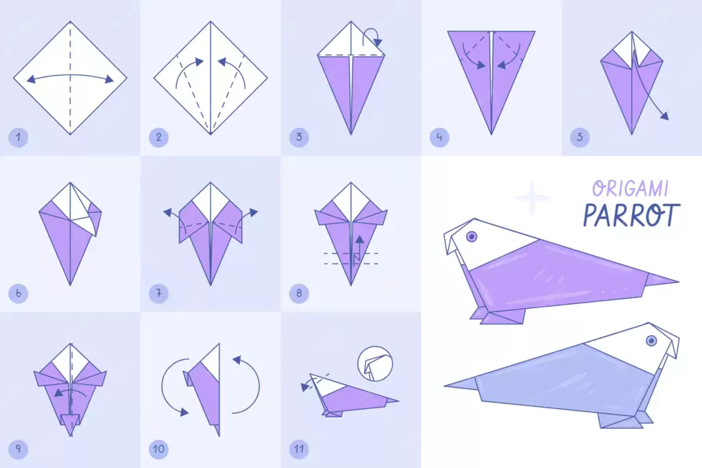 how to make a origami step by step origami easy parrot