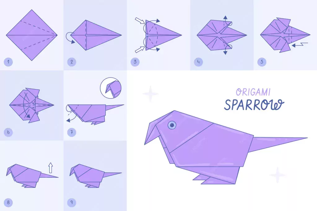 how to make a origami step by step origami easy sparrow